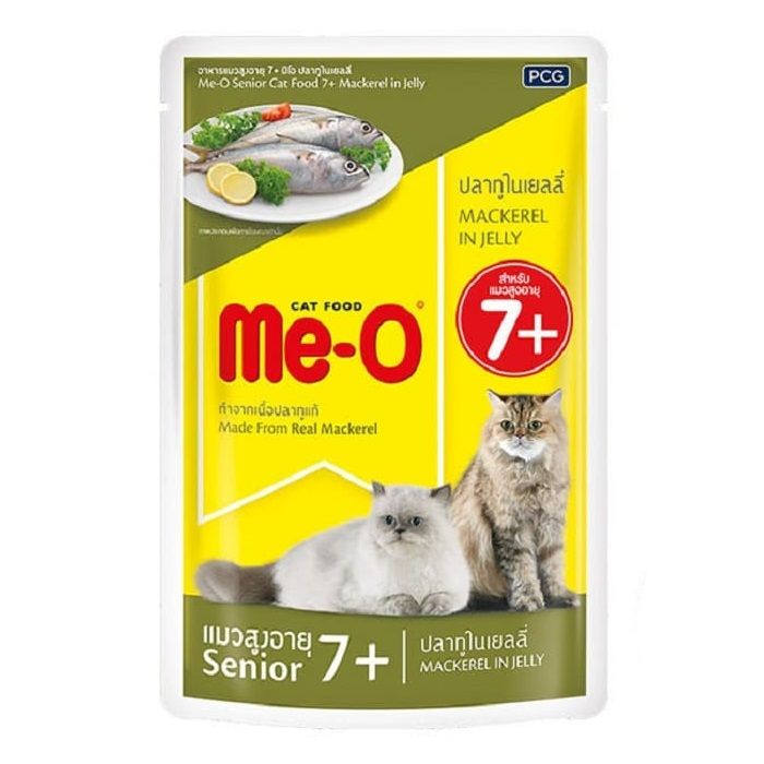 อาหารแมวสูงอายุเพาช์ มีโอ(ปลาทูในเยลลี่)