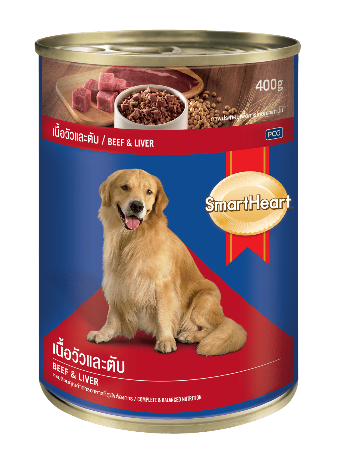 สมาร์ทฮาร์ท® แบบกระป๋อง เนื้อวัวและตับ สูตรสุนัขโต