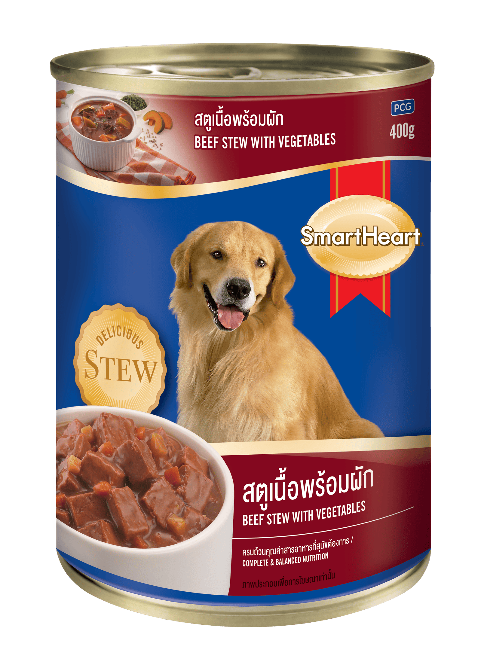 สมาร์ทฮาร์ท อาหารสุนัขกระป๋อง สตูเนื้อ-ผัก