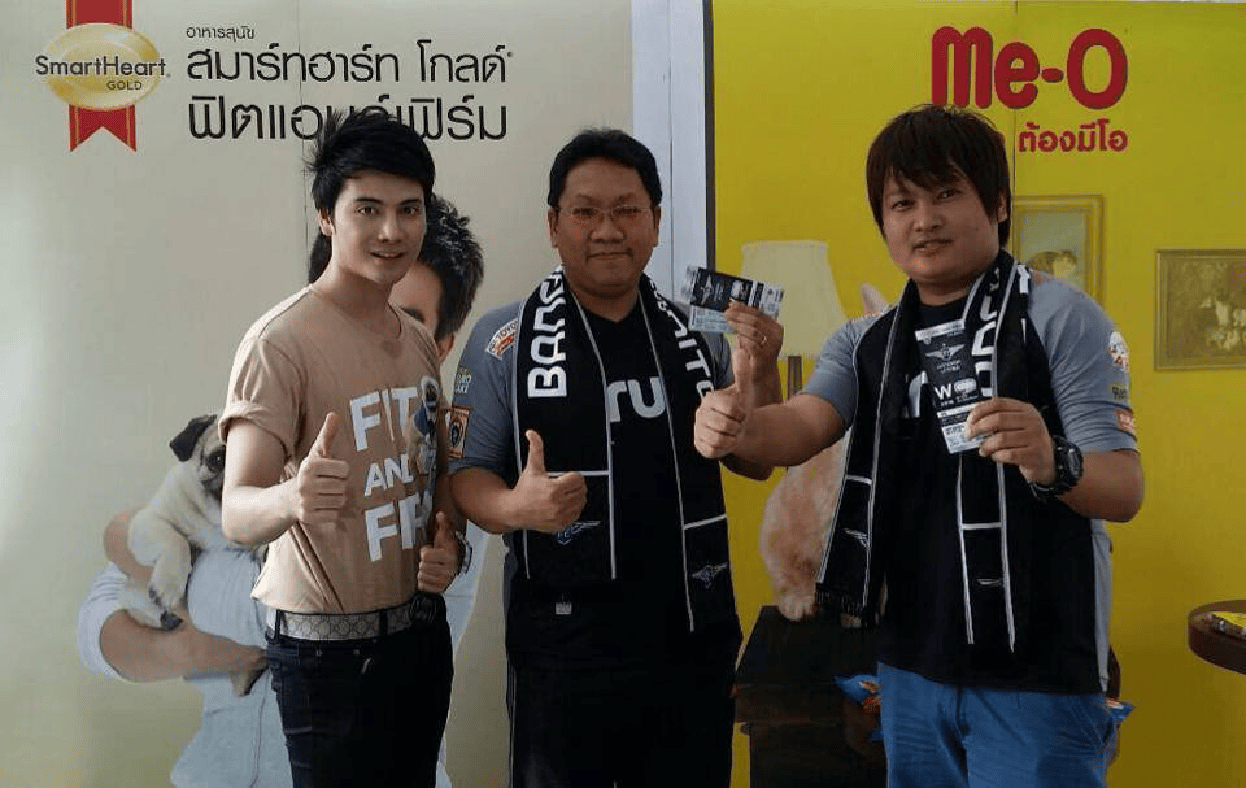 SmartHeart & Me-O : หนึ่งในผู้สนับสนุนการแข่งขันฟุตบอลไทยพรีเมียร์ลีก ทีมแบงค็อก ยูไนเต็ด