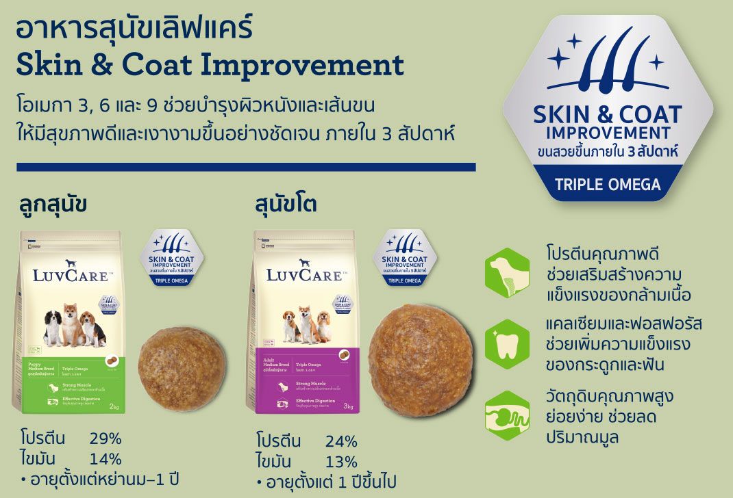 อาหารลูกสุนัข พันธุ์กลาง เลิฟแคร์